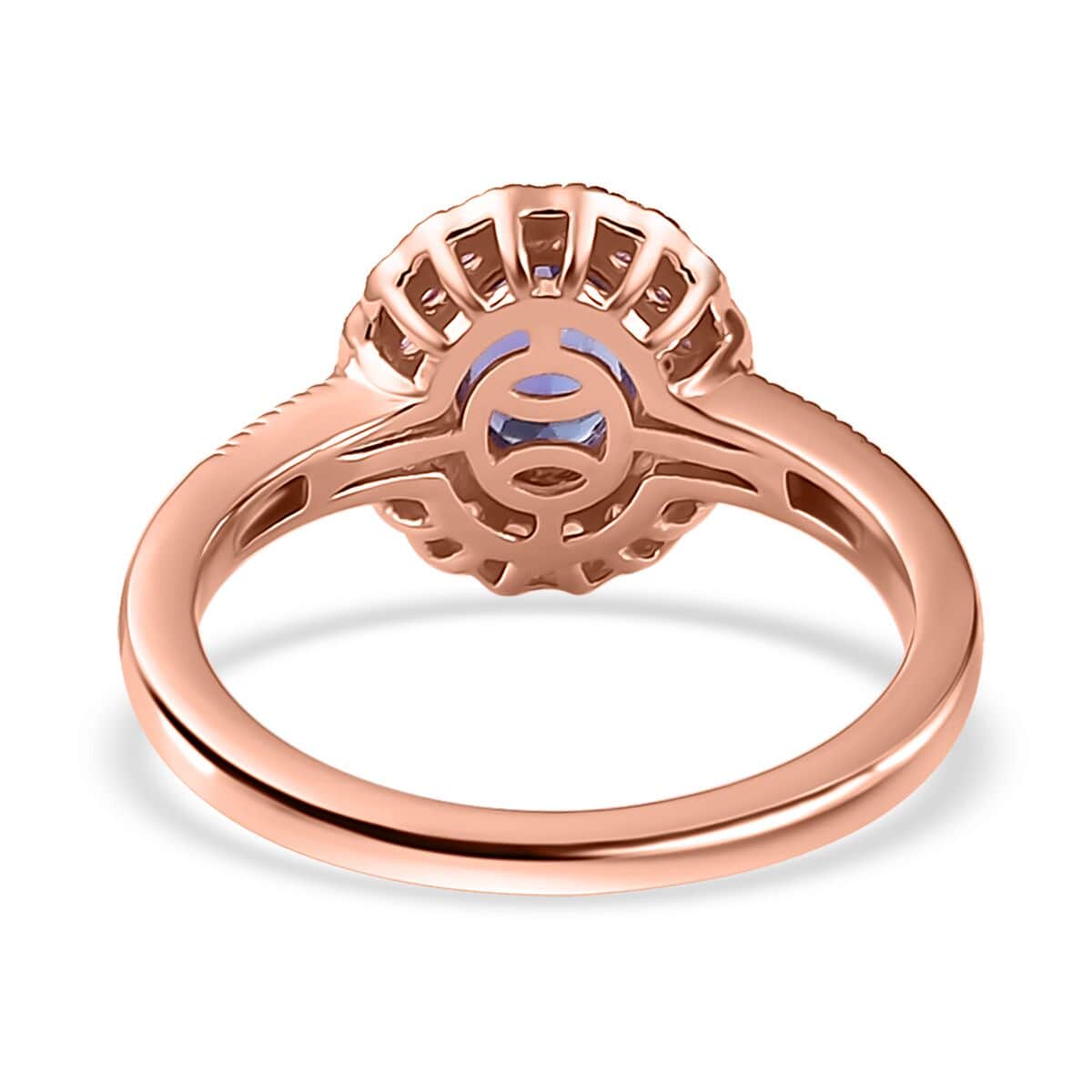 AAA Tanzanite and Multi Gemstone Halo Ring in Vermeil Rose Gold Over Sterling Silver (Size 10.0) 1.15 ctw image number 4