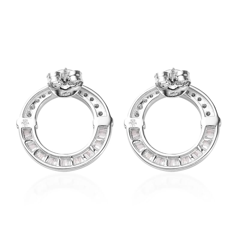 Diamond I2 0.75 ctw Earrings in Rhodium Over Sterling Silver