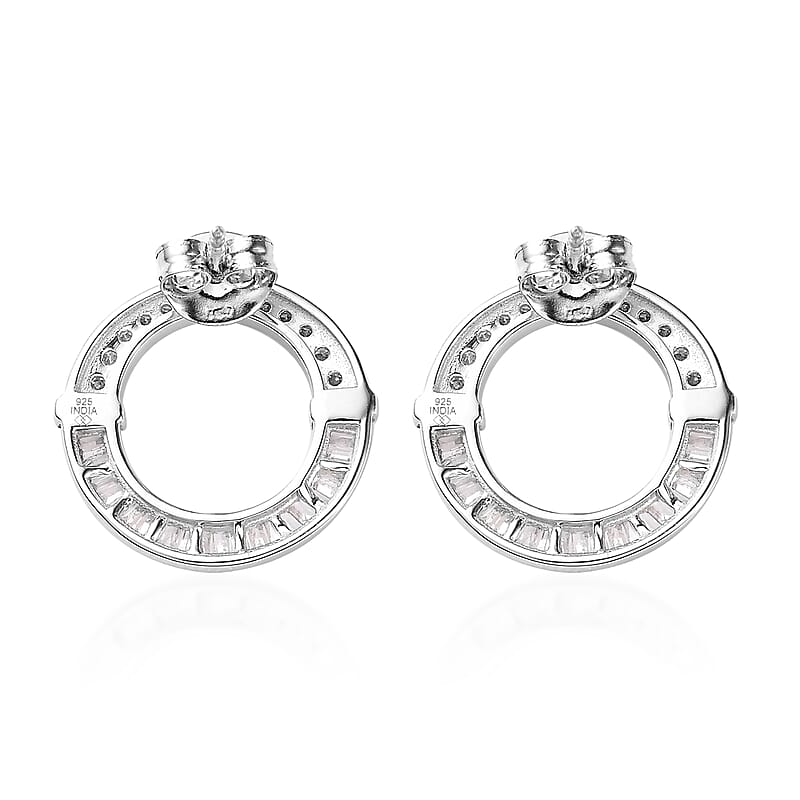 Diamond I2 0.75 ctw Earrings in Rhodium Over Sterling Silver