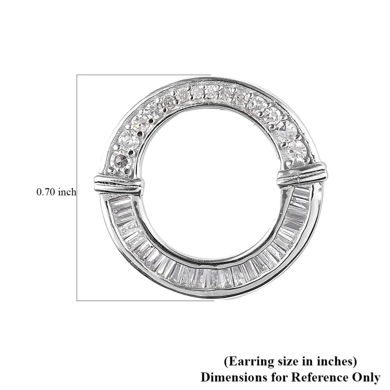 Diamond I2 0.75 ctw Earrings in Rhodium Over Sterling Silver