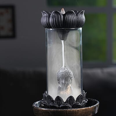 Golden Buddha Smoke Fountain With Incense 40 Cones 7.50 Inch
