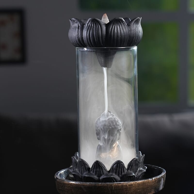 Golden Buddha Smoke Fountain With Incense 40 Cones 7.50 Inch