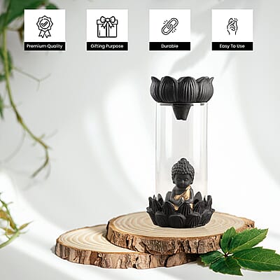 Golden Buddha Smoke Fountain With Incense 40 Cones 7.50 Inch