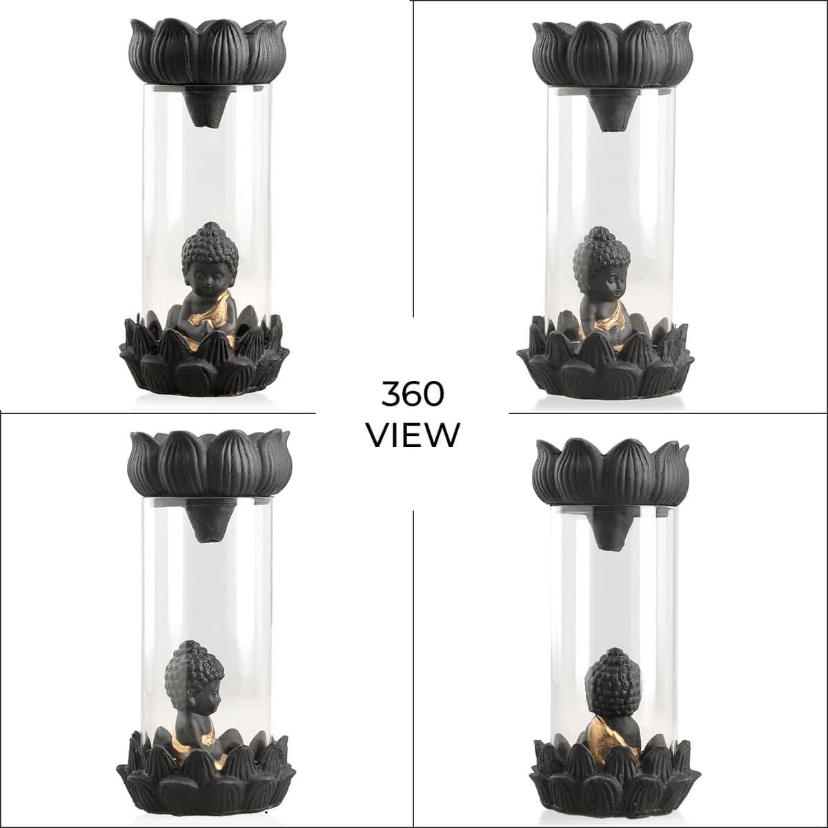 Golden Buddha Smoke Fountain With Incense 40 Cones 7.50 Inch image number 6