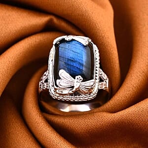 Labradorkite 10.94 ctw Ring in Sterling Silver (Size 10)