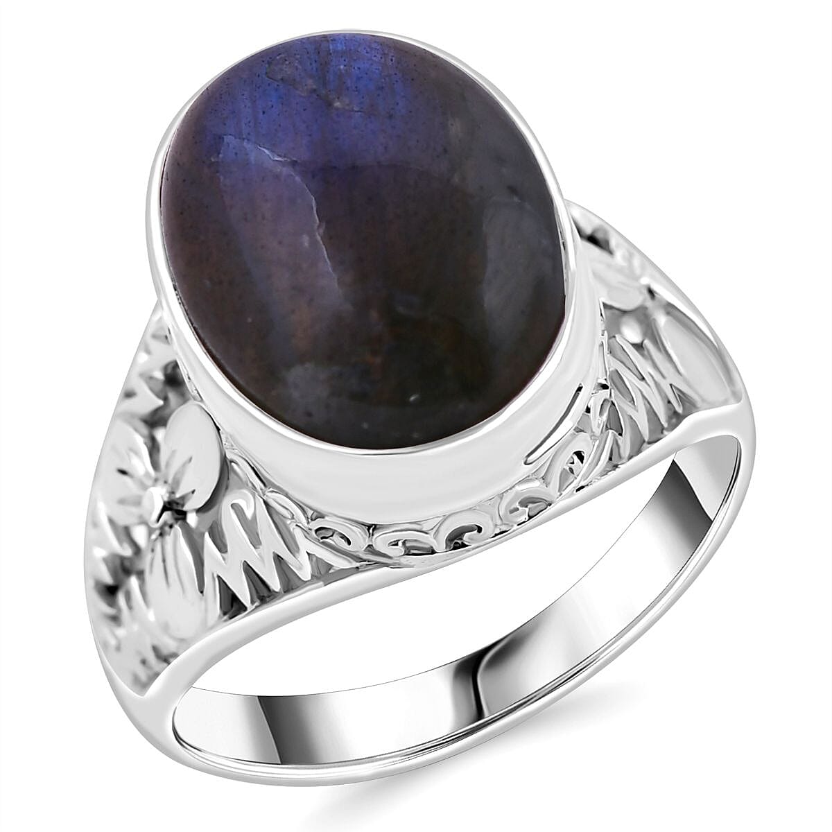 Labradorite 11.50 ctw Ring in Sterling Silver (Size 11.5)