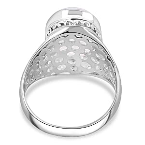 Moonstone OV 10.41 ctw Ring in Sterling Silver (Size 6.5)