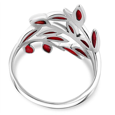 Coral Ring in Sterling Silver (Size 5.5)