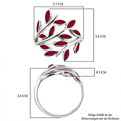 Coral Ring in Sterling Silver (Size 5.5)