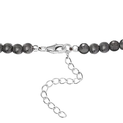 D'Joy Artisan Crafted Blue Moon Turquoise and White Buffalo Naja Necklace 18-20 Inches in Sterling Silver 9.90 ctw