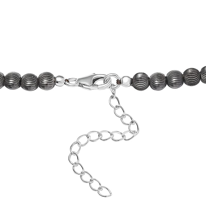 D'Joy Artisan Crafted Blue Moon Turquoise and White Buffalo Naja Necklace 18-20 Inches in Sterling Silver 9.90 ctw