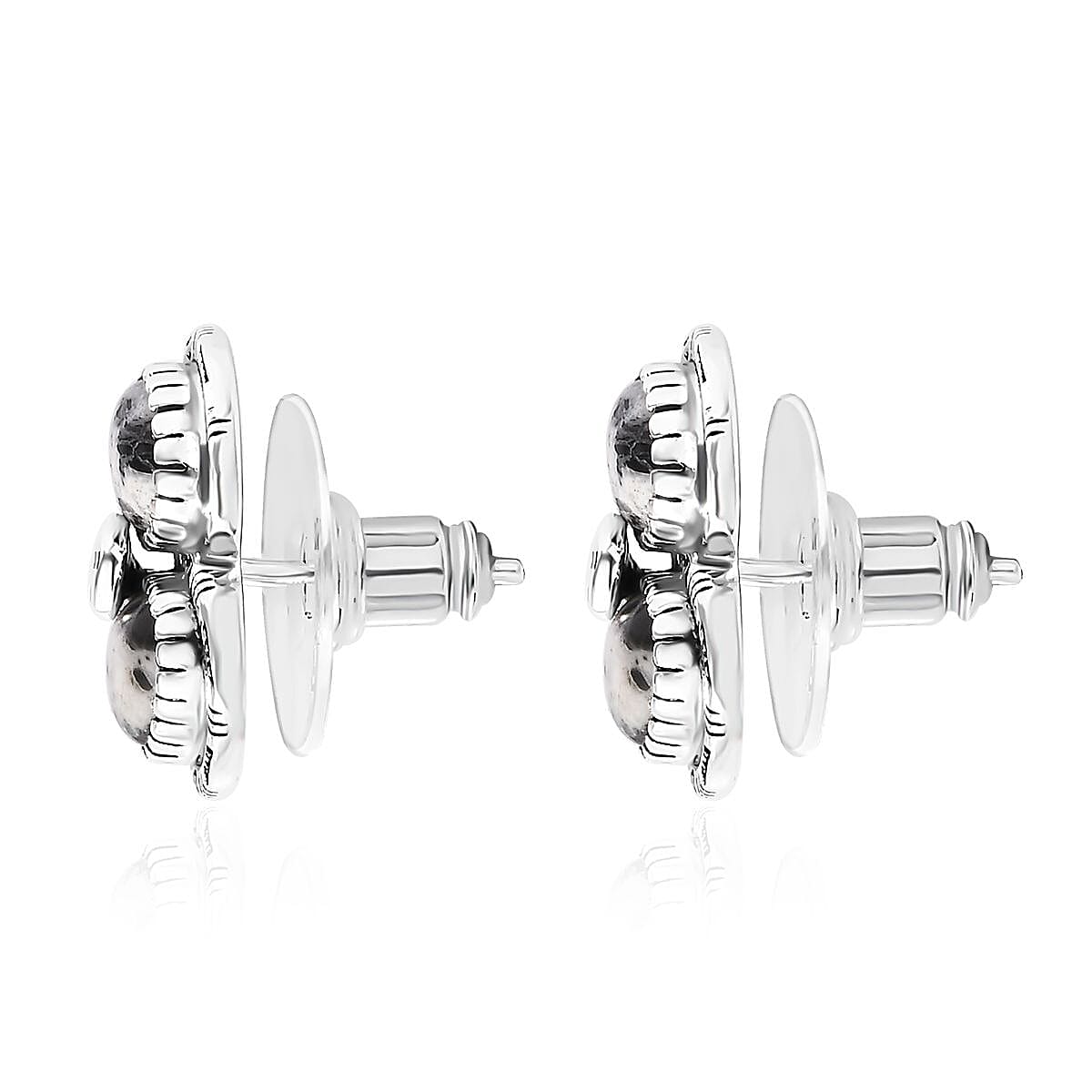 Artisan Crafted White Buffalo Snake Earrings in Black Oxidized Sterling Silver 3.75 ctw