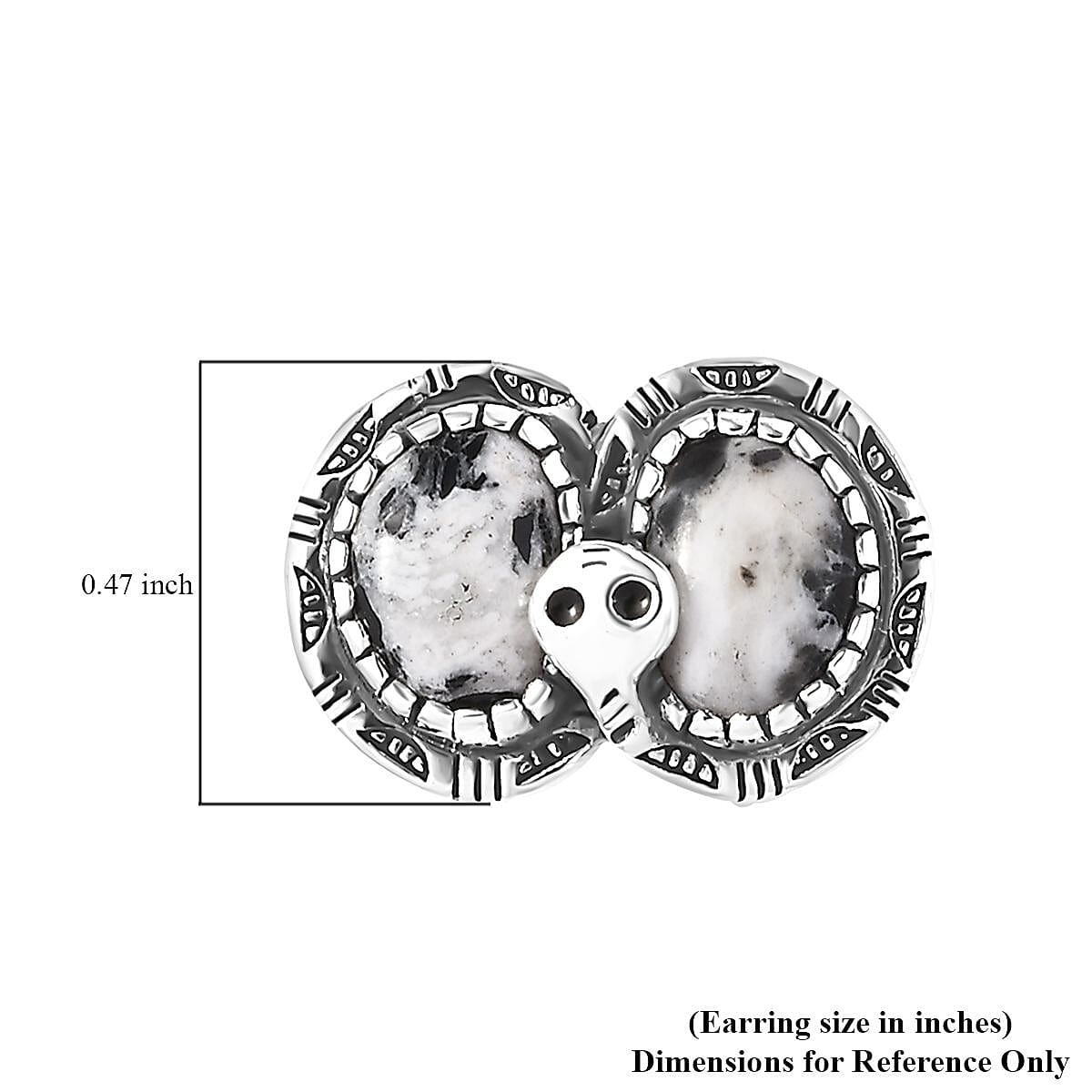 Artisan Crafted White Buffalo Snake Earrings in Black Oxidized Sterling Silver 3.75 ctw