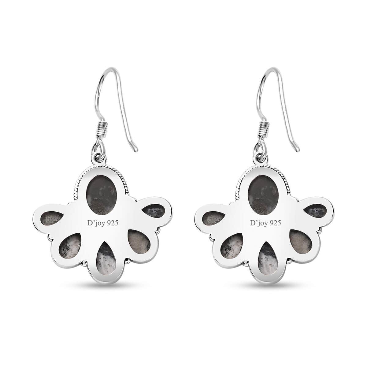 Artisan Crafted White Buffalo Earrings in Black Oxidized Sterling Silver 10.90 ctw image number 4