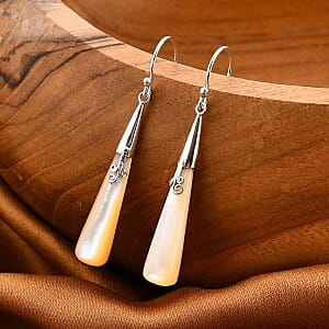 Mother Of Pearl 1.00 ctw Earrings in Sterling Silver
