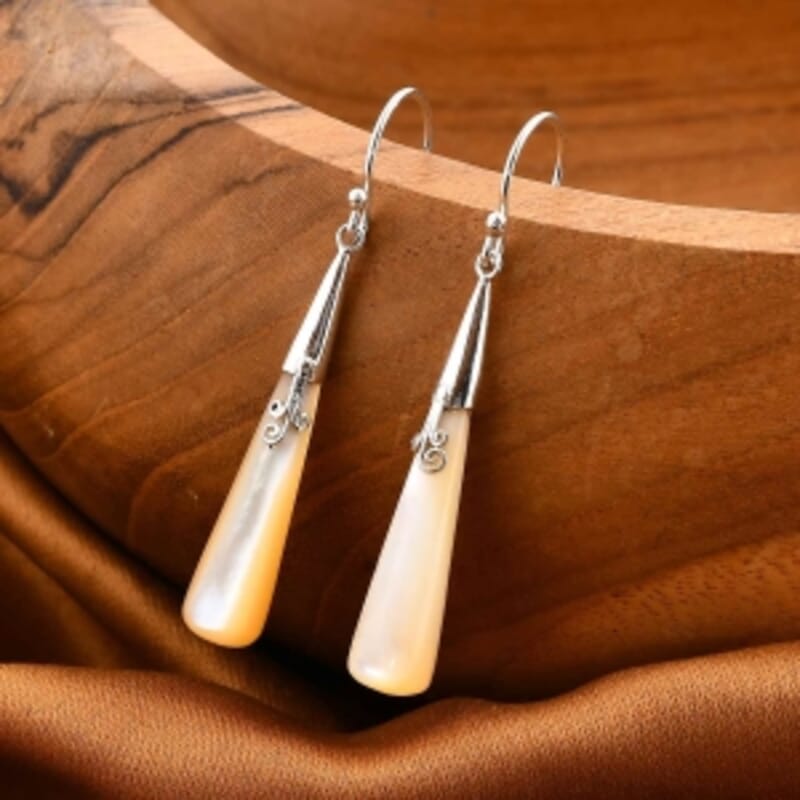Mother Of Pearl 1.00 ctw Earrings in Sterling Silver