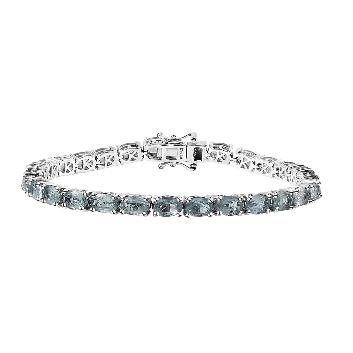 Aqua Kyanite Tennis Bracelet in Platinum Over Sterling Silver (7.25 In) 17.25 ctw image number 0
