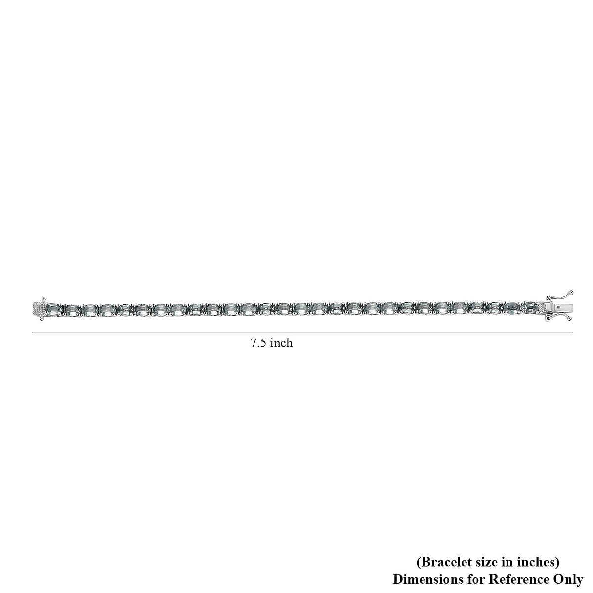 Aqua Kyanite Tennis Bracelet in Platinum Over Sterling Silver (7.25 In) 17.25 ctw image number 4