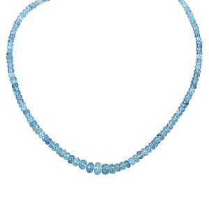  Rhapsody 950 Platinum AAAA Santa Maria Aquamarine Beaded Graduated Necklace 18-20 Inches 70.00 ctw