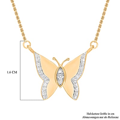 White Diamond 0.15 ctw Necklace in Vermeil Yellow Gold Over Sterling Silver 20 Inches