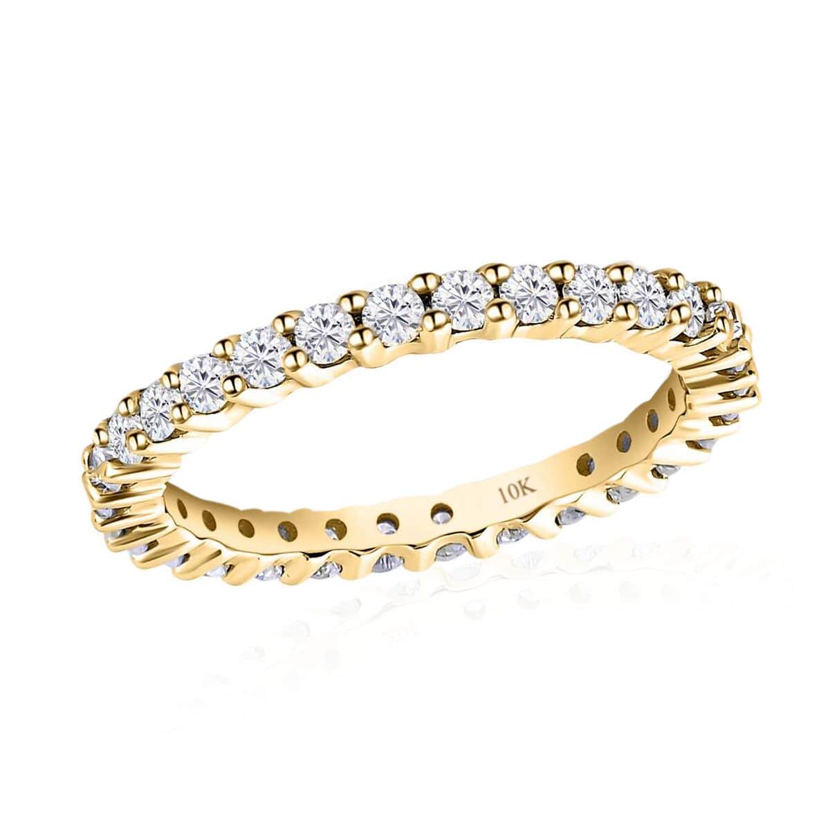 10K Yellow Gold Moissanite Eternity Band Ring (Size 10.0) 0.85 ctw image number 0