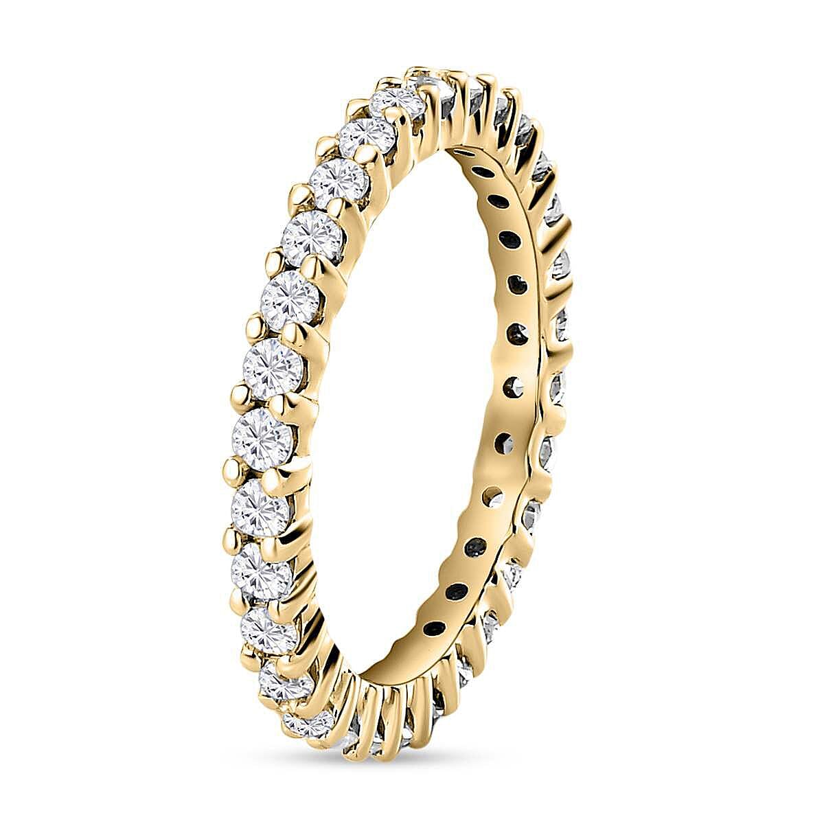 10K Yellow Gold Moissanite Eternity Band Ring (Size 10.0) 0.85 ctw