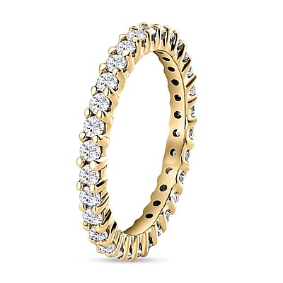 10K Yellow Gold Moissanite Eternity Band Ring (Size 10.0) 0.85 ctw