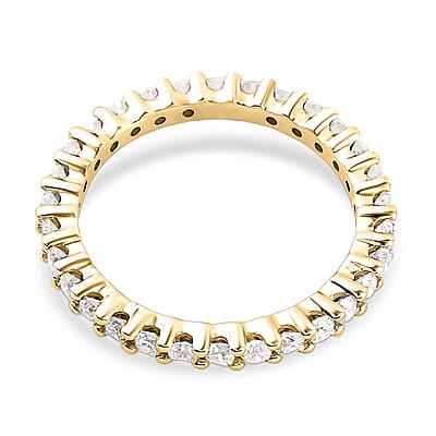 10K Yellow Gold Moissanite Eternity Band Ring (Size 10.0) 0.85 ctw