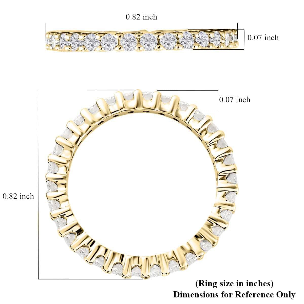 10K Yellow Gold Moissanite Eternity Band Ring (Size 10.0) 0.85 ctw image number 5