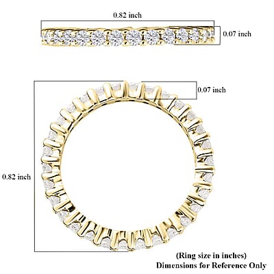 10K Yellow Gold Moissanite Eternity Band Ring (Size 10.0) 0.85 ctw
