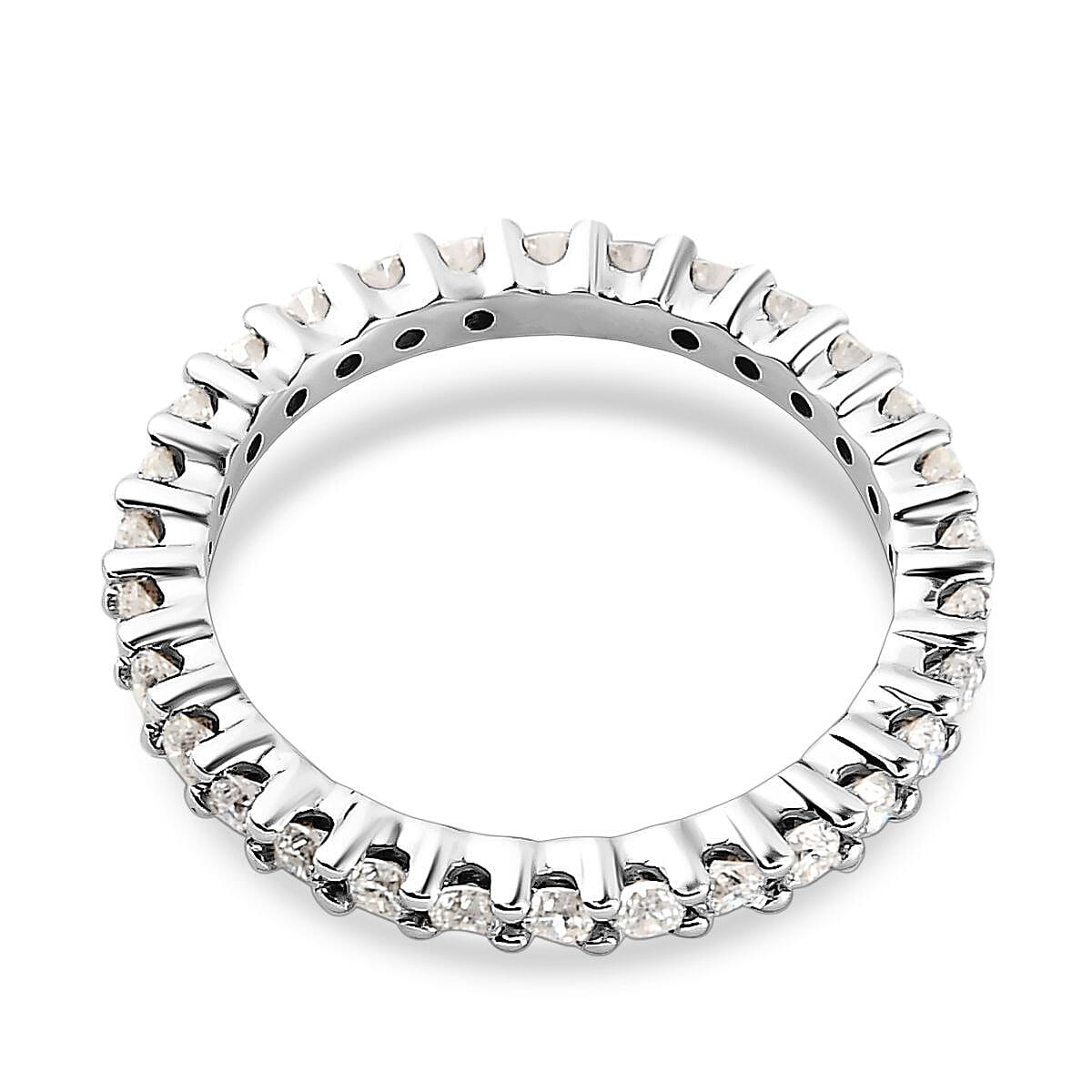 10K White Gold Moissanite Eternity Band Ring (Size 7.0) 0.85 ctw image number 4
