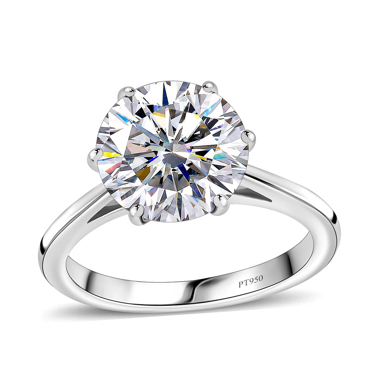 950 Platinum Moissanite Solitaire Ring (Size 10.0) 4.80 Grams 3.30 ctw