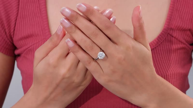 Rhapsody 950 Platinum Moissanite Solitaire Ring (Size 10.5) (4.80 g) 3.30 ctw