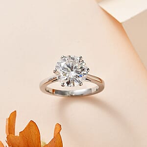 950 Platinum Moissanite Solitaire Ring (Size 10.0) 4.80 Grams 3.30 ctw
