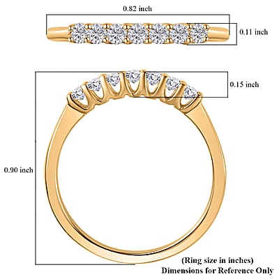 Luxoro 10K Yellow Gold Moissanite 7 Stone Ring (Size 10.0) 0.20 ctw