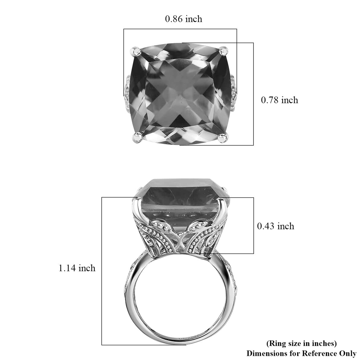 Radiant Orchid Quartz (Triplet) Solitaire Ring in Platinum Over Sterling Silver (Size 9.0) 22.75 ctw image number 5