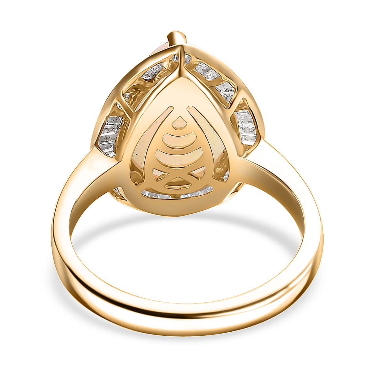 Luxoro AAA Ethiopian Welo Opal and Diamond 4.40 ctw Ring in 10K Yellow Gold (Size 8.0) image number 4