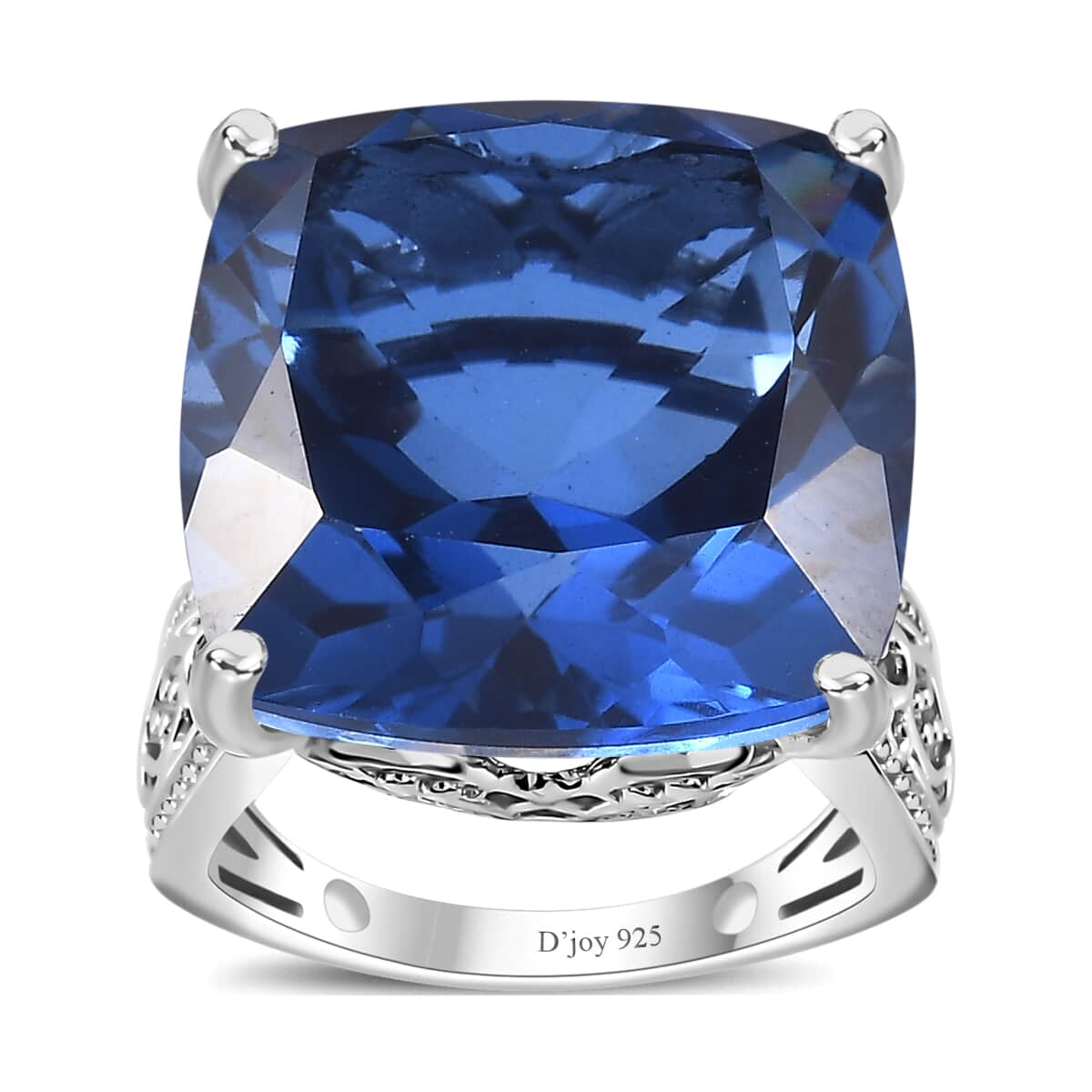 Ceylon Color Quartz (Triplet) Solitaire Ring in Platinum Over Sterling Silver (Size 9.0) 23.15 ctw image number 0