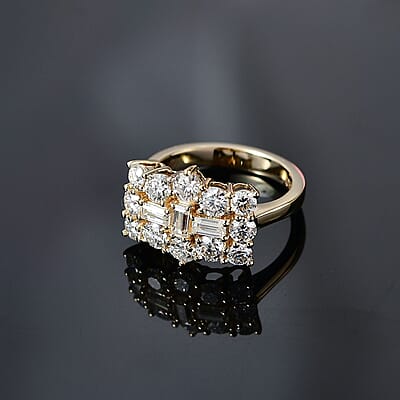 Luxoro 10K Yellow Gold Moissanite Boat Ring (Size 10.0) 4.50 Grams 1.90 ctw