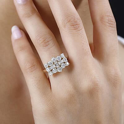 Luxoro 10K Yellow Gold Moissanite Boat Ring (Size 10.0) 4.50 Grams 1.90 ctw