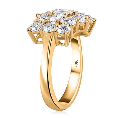Luxoro 10K Yellow Gold Moissanite Boat Ring (Size 10.0) 4.50 Grams 1.90 ctw