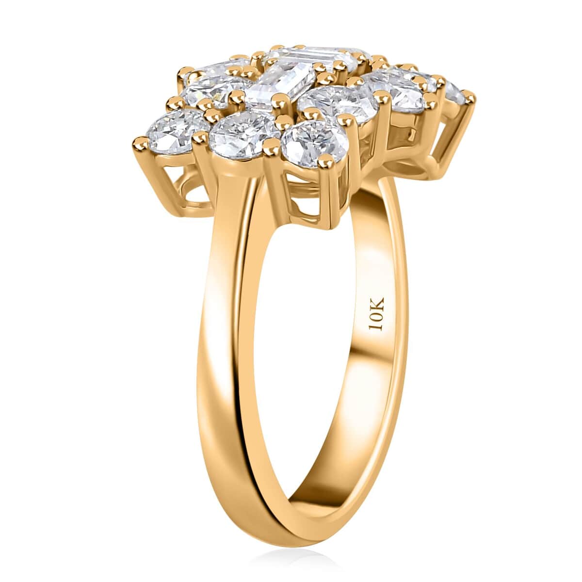 Mother’s Day Gift Luxoro 10K Yellow Gold Moissanite Ring (Size 10.0) 4.50 Grams 1.90 ctw image number 4