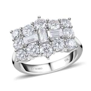 Luxoro 10K White Gold Moissanite Boat Ring (Size 10.0) 4.25 Grams 1.90 ctw