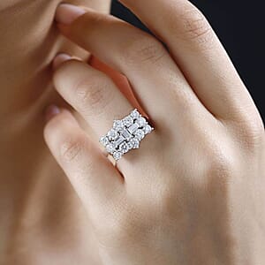 Luxoro 10K White Gold Moissanite Boat Ring (Size 6.0) 4.25 Grams 1.90 ctw