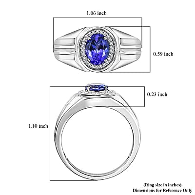 Rhapsody AAAA Tanzanite and E-F VS Diamond 2.25 ctw Ring in 950 Platinum (Size 10.0) 11.25 Grams
