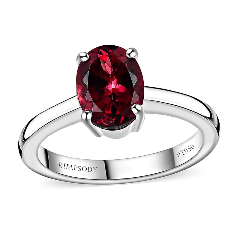 Rhapsody 950 Platinum AAAA Ouro Fino Rubellite Solitaire Ring (Size 10.0) 1.75 ctw