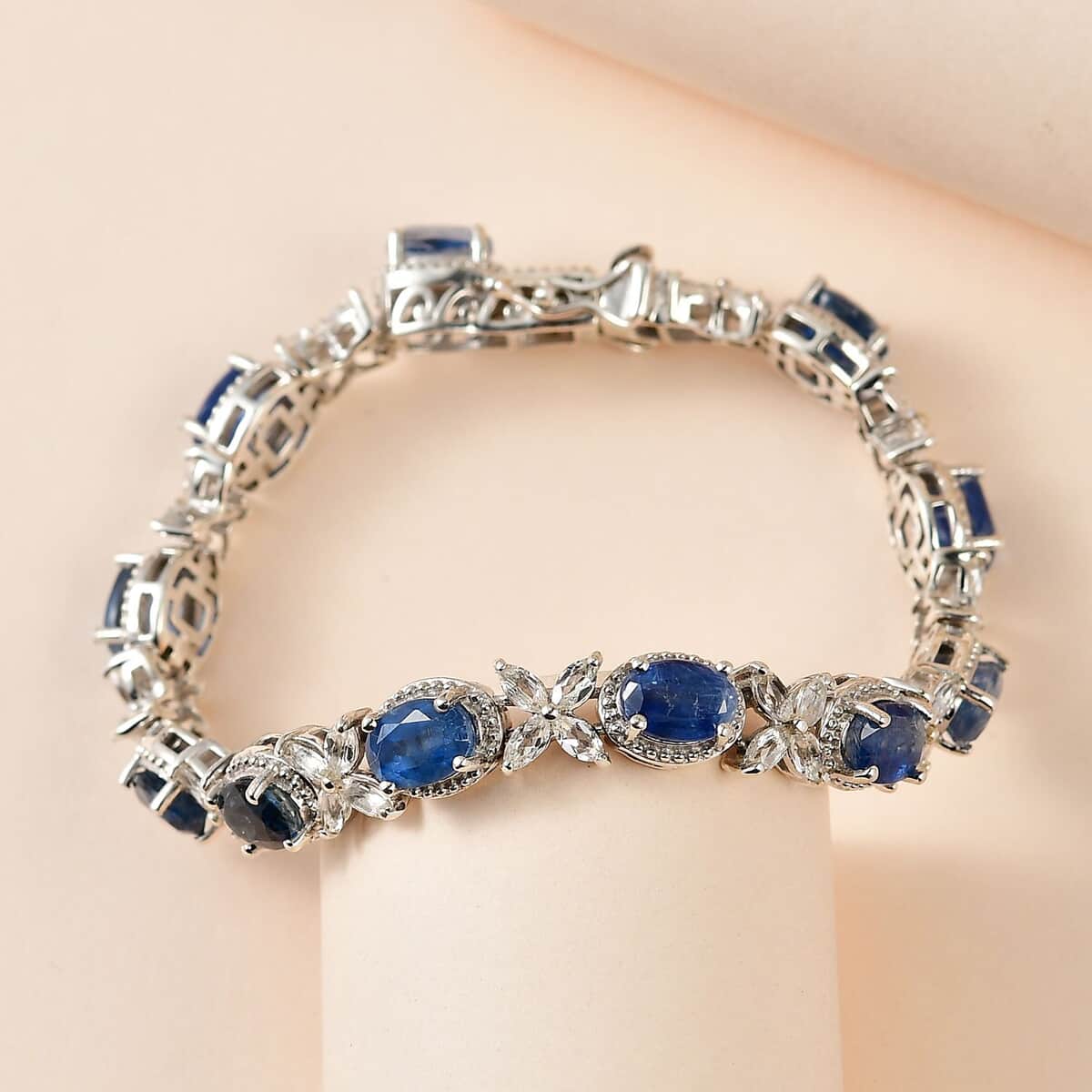 Kashmir Kyanite and White Topaz Bracelet in Platinum Over Sterling Silver (6.50 In) 17.90 ctw image number 1