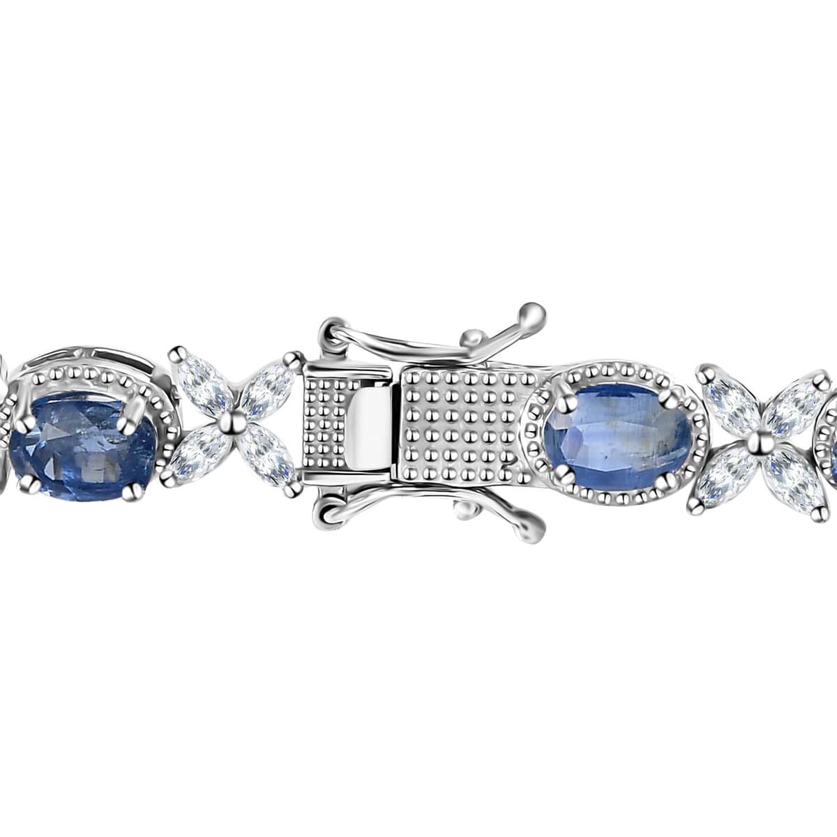 Kashmir Kyanite and White Topaz Bracelet in Platinum Over Sterling Silver (6.50 In) 17.90 ctw image number 3