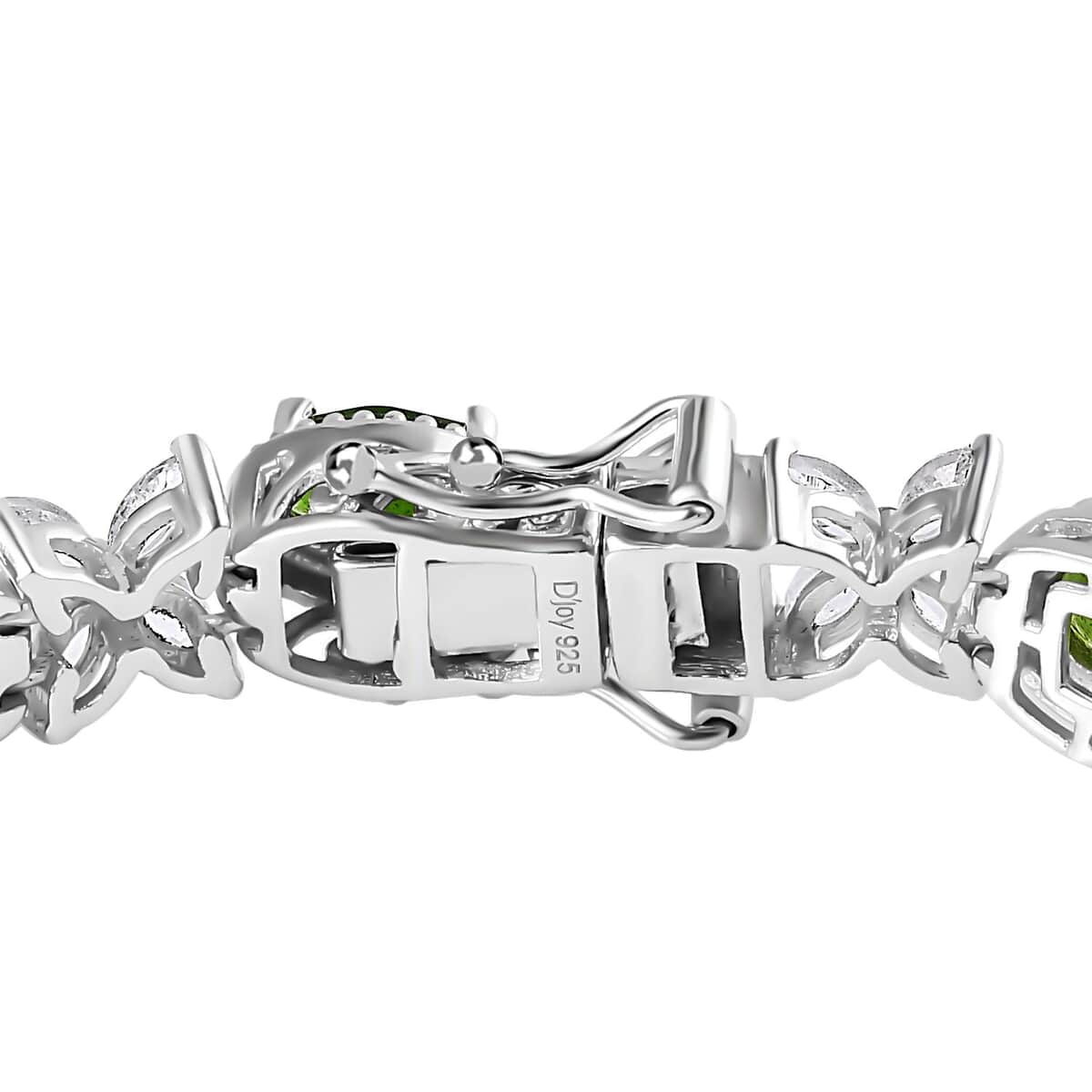 Chrome Diopside and White Topaz Bracelet in Platinum Over Sterling Silver (8.00 In) 17.00 ctw image number 3