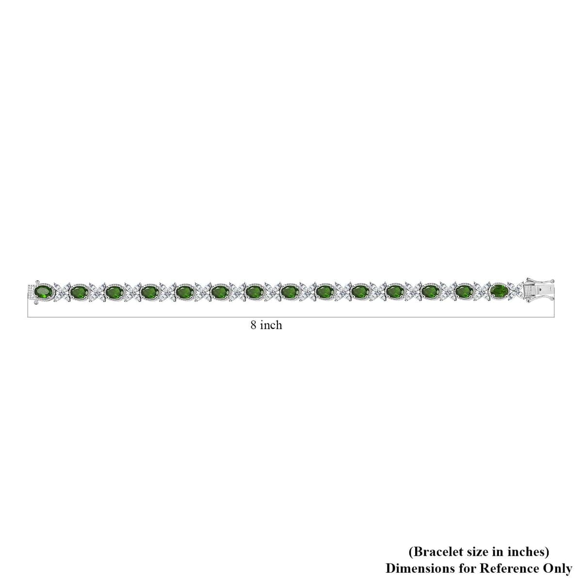 Chrome Diopside and White Topaz Bracelet in Platinum Over Sterling Silver (8.00 In) 17.00 ctw image number 4